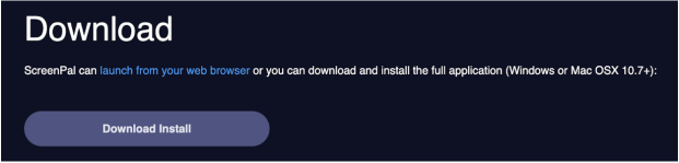 The ScreenPal Download Install button