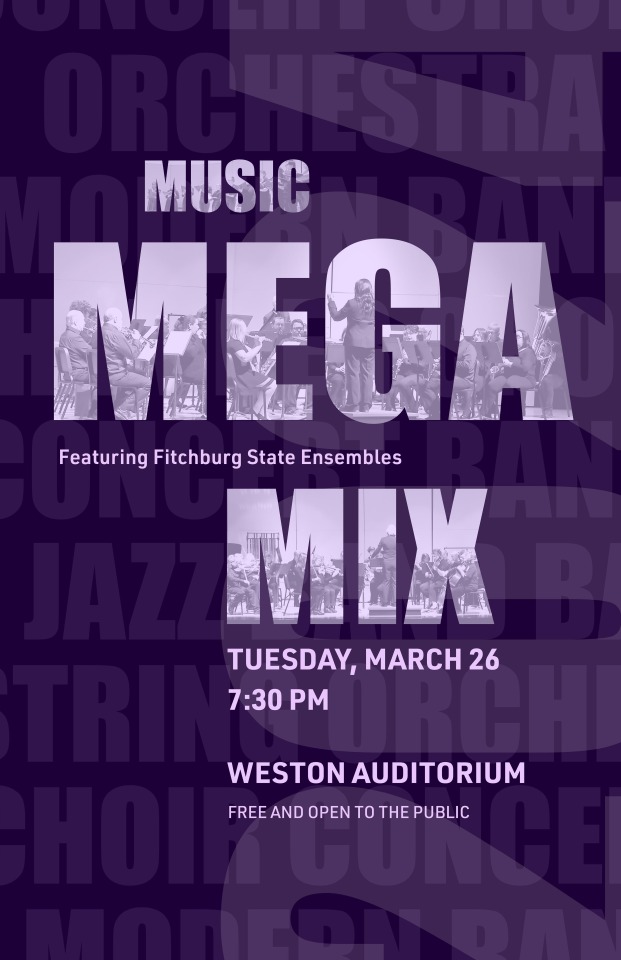Poster for Spring 2024 music mega mix concert