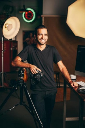 Zachary Barron in a photography studio