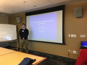 Daniel Hanmore presenting at the Spring 2018 Undergraduate Conference on Research and Creative…