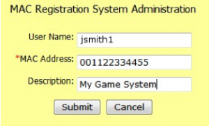 Image showing the registration info screen.