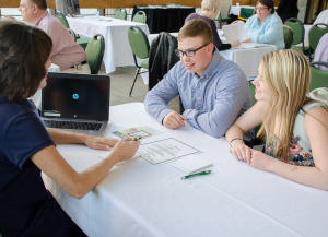 students at an information session