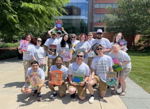 Summer orientation leaders outside of Hammond