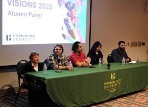 Visions Alumni Panel in Ellis White sitting at table