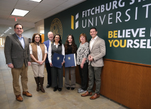 Moot Court students at Nationals with Cronin, Hodge and Kushmerek