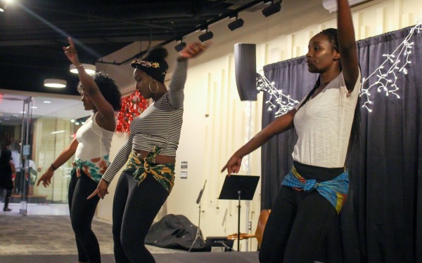 a shot of students dancing