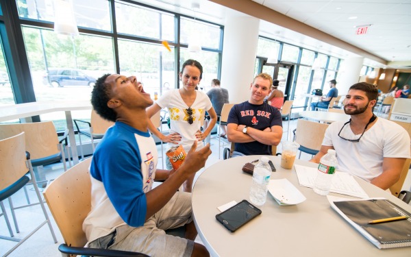 Student in the dining hall 