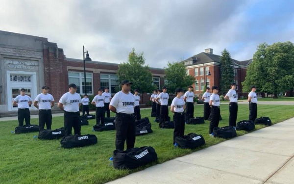 Police Program recruits on quad