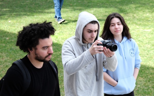 Film students on quad