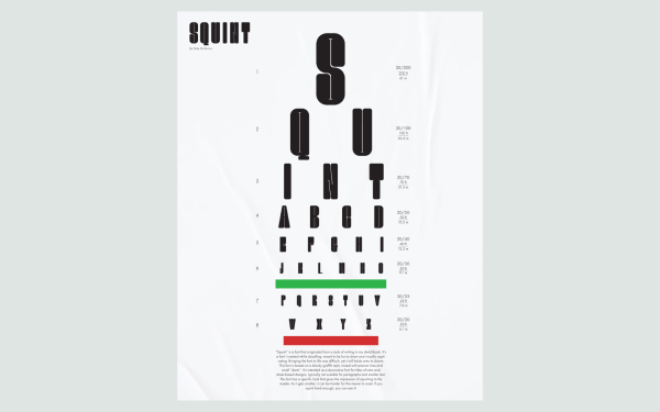 Squint eye chart