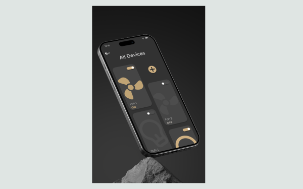 phone with all devices app to control fans