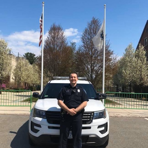 A university police officer on campus