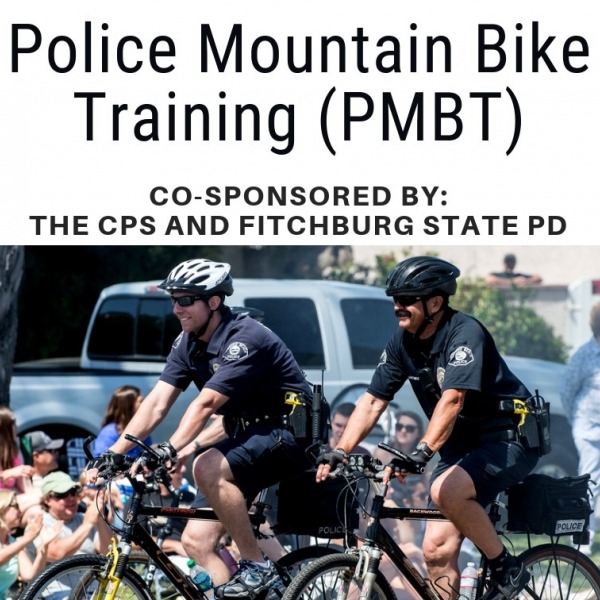 Police officers riding mountain bikes