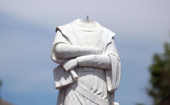 Beheaded Boston Christopher Columbus Statue