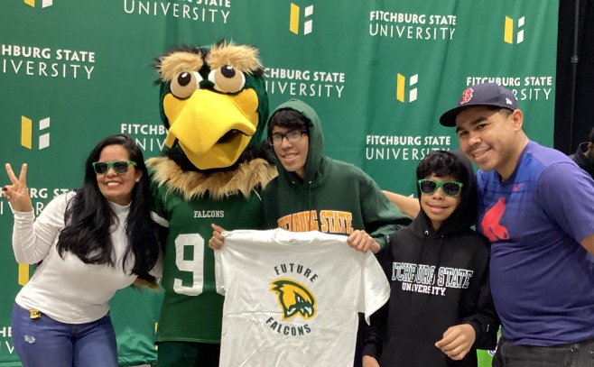 Mom, Freddy, Future Falcon, younger son and Dad at Rec Center