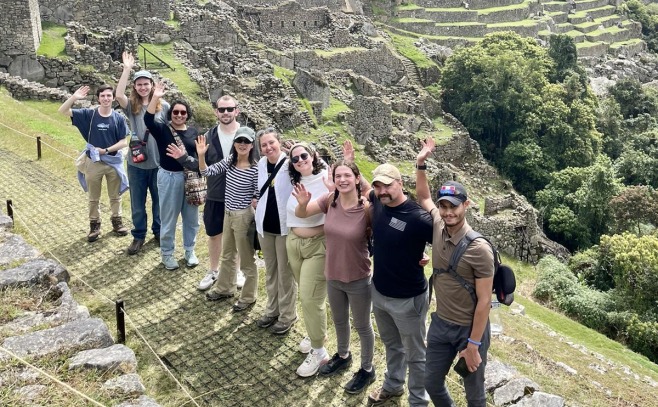 GIS Environmental Mapping in Peru students at Machu Picchu