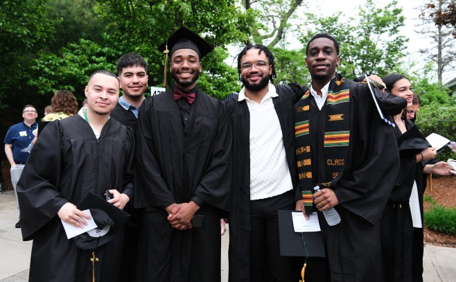 Male graduates before undergrad ceremony