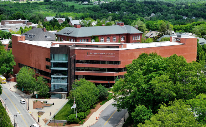 Drone view of Hammond Hall taken June 2025