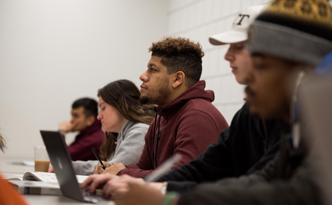 Marketing Concentration student sitting in class 