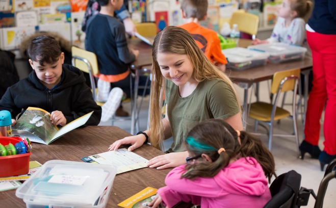 students and teacher