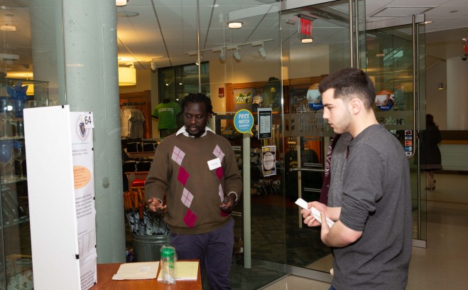 students in discussion during the undergrad research conference