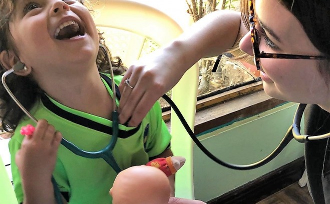 Student Jordan A in a pediatric clinic 