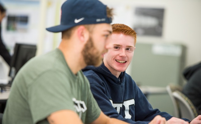 Studnets in engineering technology classroom