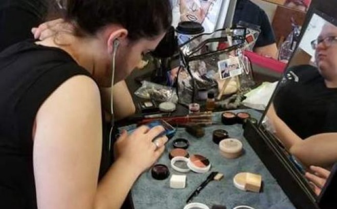 Technical theater make-up class