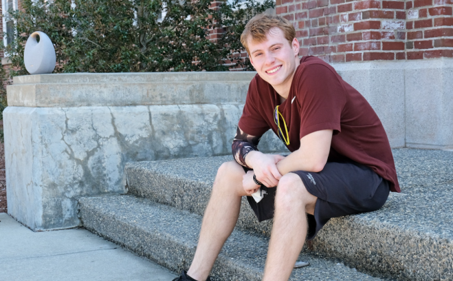 Portrait of student on Anthony steps