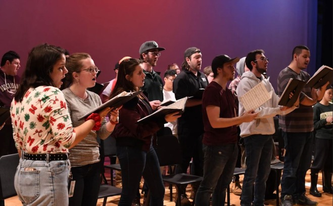 Concert Choir Rehearsal in Weston Auditorium