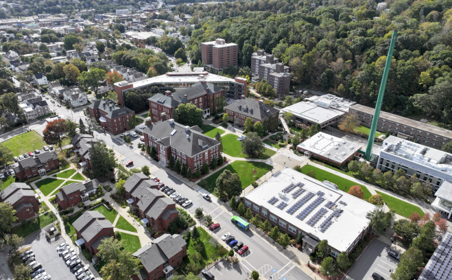 Drone shot of main quadrangle October 2023