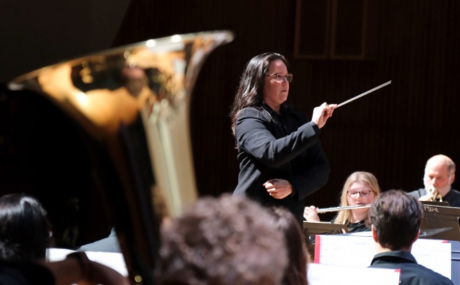 Concert Band with Amy McGlothlin conducting in Weston Auditorium