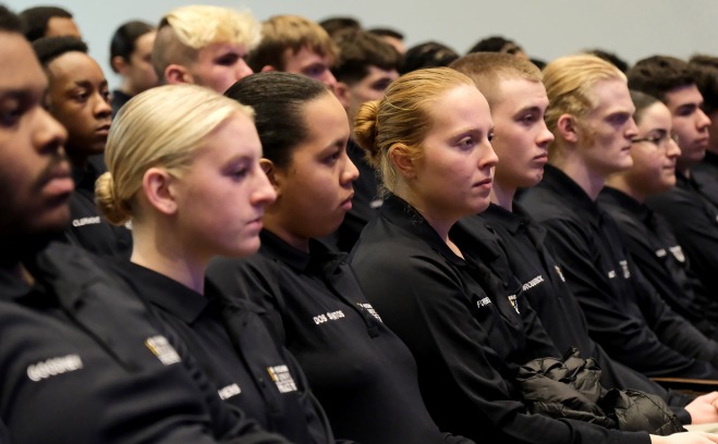 Police ROC students sitting in Kent Recital Hall