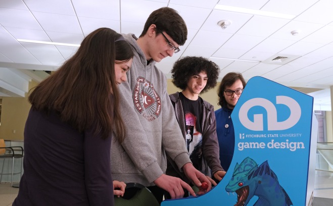 Students in Hammond playing video game at Visions 2024