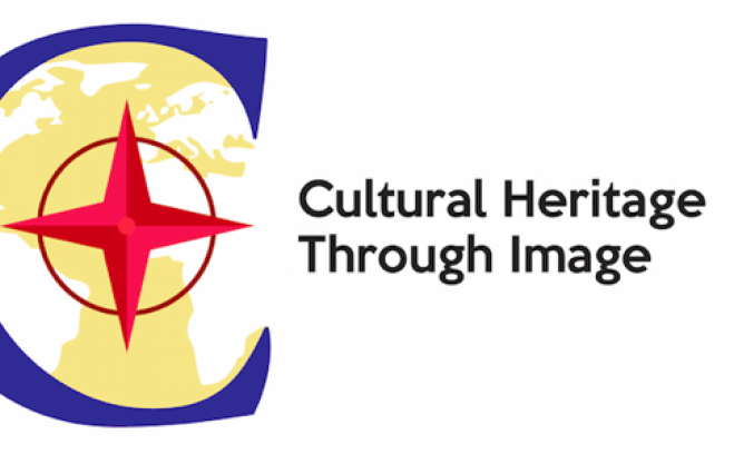 Cultural Heritage Through Image logo C with star over map
