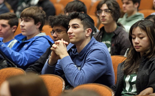 Students in Kent Hall at high school math contest.