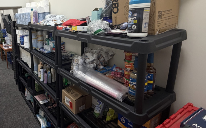 Veteran center essentials and food pantry. 