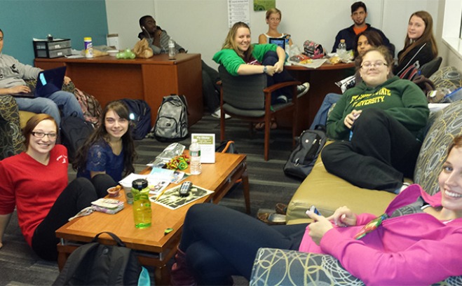 Students in the Commuter Lounge