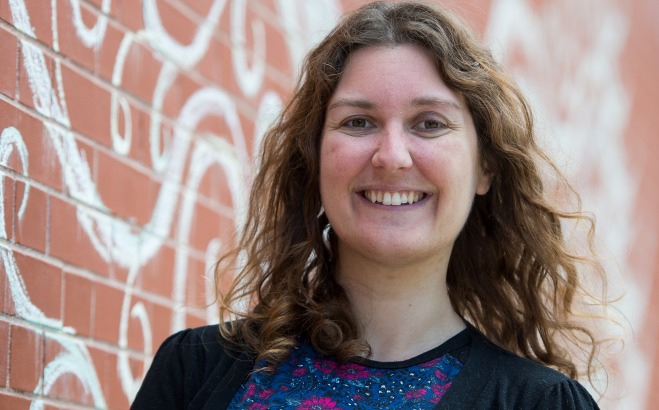 Portrait of Jen Abbott on campus