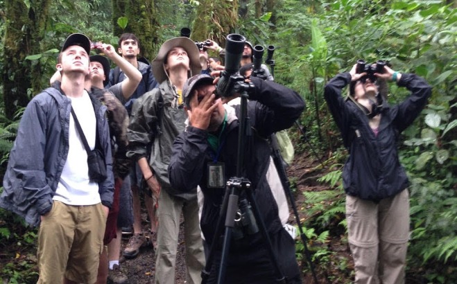 Students studying tropical ecology in Costa Rica