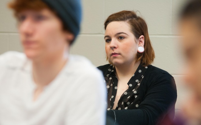 Female and Male English Studies Students in Classroom