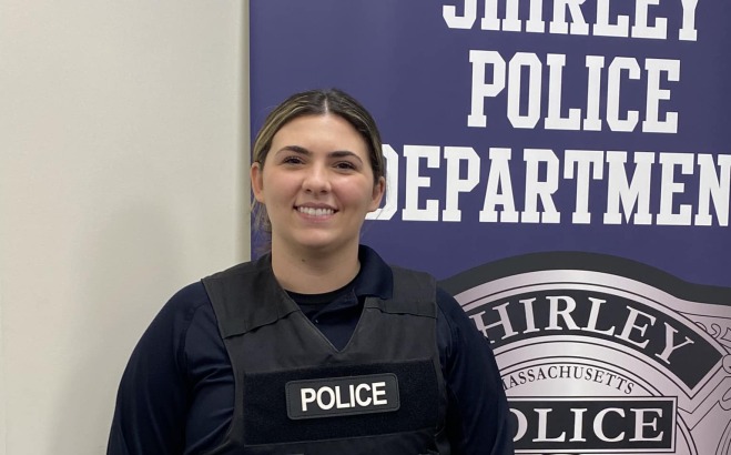 Skyla Vaudo CJ student on internship at Shirley Police Department