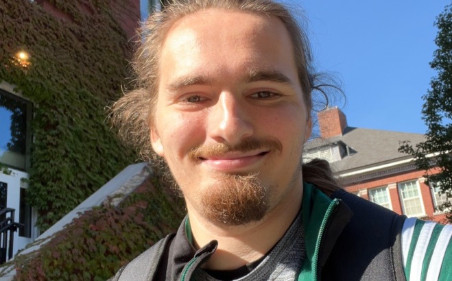 Luke Spears ACT selfie outside on campus