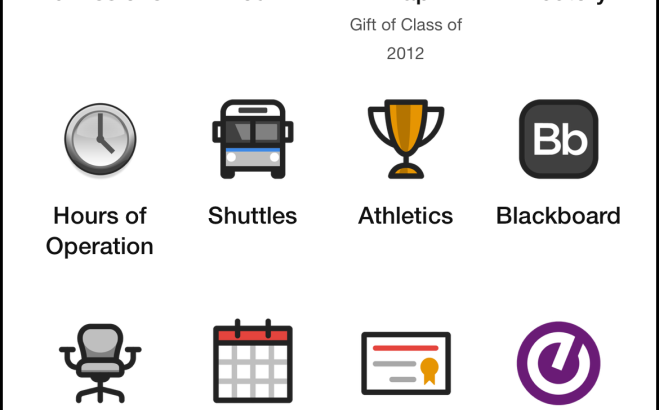 Screenshot of the mobile app home screen