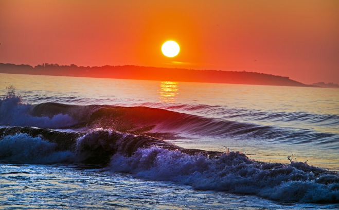 Visions photo of ocean with sunset