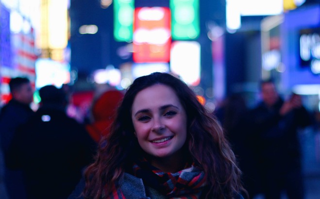 Lauren Esper in NYC Times Square.