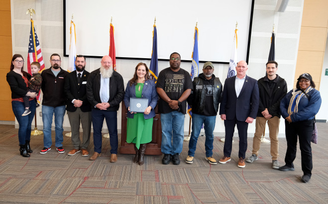 Veterans Day recognition ceremony at Hammond Hall