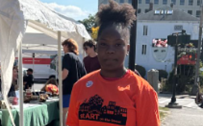 Beyouka Louis outside at a race.