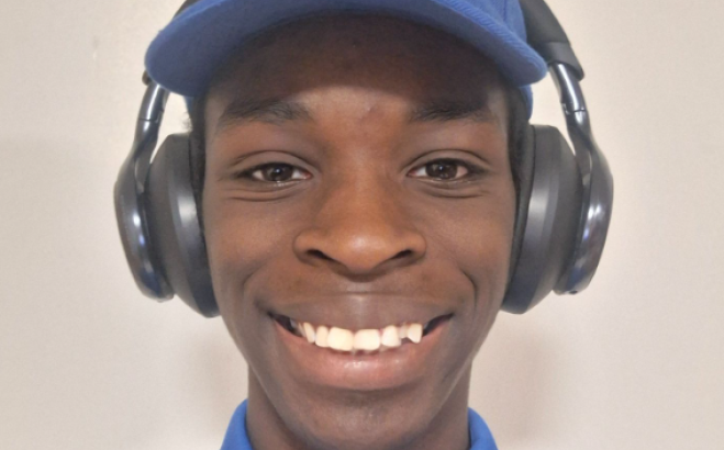 Terrell Mathieu ACT tutor with headphones.
