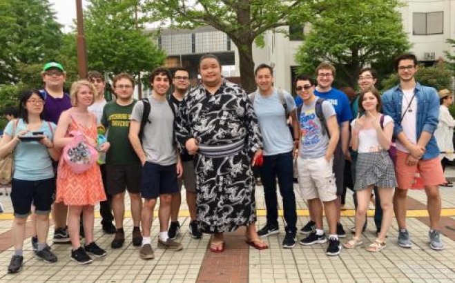 Game design students abroad in Japan